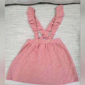 Girls Pink Ruffled Cross-Back Dress 3t